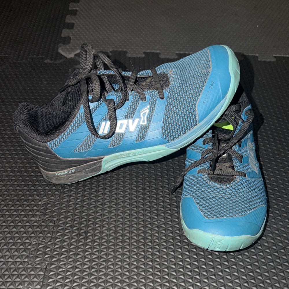 Inov-8 Kids Teal and Black Sneakers